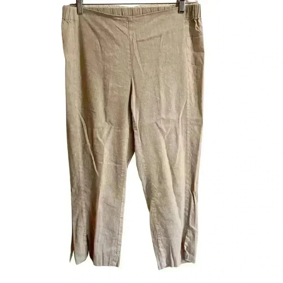 J. Jill Cropped Linen Pants with Elastic Waistband and Stretch - Picture 1 of 7